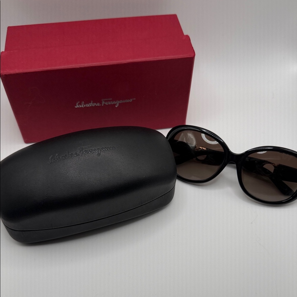 Salvatore Ferragamo Black Frame Sunglasses